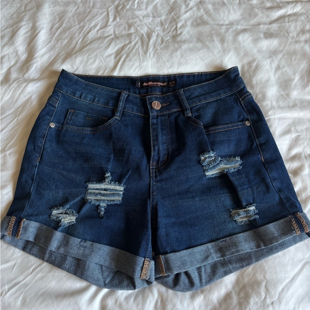 Distressed Denim Shorts